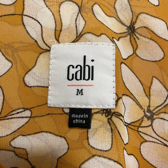 Cabi Thrive Top Butterscotch Yellow Floral Top Size Small - Picture 8 of 9